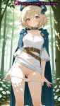 1girl 1girl 1girls 2025 ai ai_generated anime anime_style ass_visible_through_thighs bangs belt belt_buckle beret big_breasts blonde_hair blue_cape blue_headwear blush bow bow_panties breasts brown_belt brown_eyes buckle bust cape choker cleavage cleft_of_venus cloak closed_mouth clothes_lift collar collarbone day delicious_in_dungeon dress dress_lift dungeon_meshi falin_touden feet_out_of_frame female_focus female_only flower forest green_choker green_collar hat hentai high_quality high_res high_res high_resolution lifted_by_self looking_at_viewer medium_breasts natsuyoru nature no_pants outside paipan panties panties panties_down panty_pull patreon pulled_by_self pussy pussy shirt short_hair short_sleeves smile solo_female stable_diffusion standing thighs tree uncensored underwear voluptuous voluptuous_female white_dress white_flower white_panties white_shirt yellow_eyes