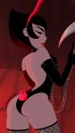 ashi_(samurai_jack) ass big_ass big_breasts blushmallet breasts bunny_ears bunny_girl bunny_tail bunnysuit daughters_of_aku kusarigama samurai_jack weapon