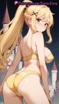 1girl 1girl 1girls 2025 ai ai_generated anime anime_style arched_back asian ass ass back bangs bare_arms bare_shoulders big_breasts big_breasts bikini blonde_hair blush bra braid breasts bust castle closed_mouth covered_nipples cowboy_shot crown_braid darkness_(konosuba) female_focus female_only from_behind green_eyes hair_ornament hentai high_quality high_res high_res high_resolution juicy_butt kono_subarashii_sekai_ni_shukufuku_wo! long_hair looking_at_viewer looking_back natsuyoru night night_sky nose_blush outside panties panties patreon ponytail shoulder_blades sideboob sidelocks sky smile solo_female stable_diffusion standing strap_gap thighs underwear underwear_only voluptuous voluptuous_female x_hair_ornament yellow_bra yellow_panties