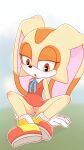 1girl 9:16 absurd_res anthro anus blush clothed clothing cream_the_rabbit dakuromii female genitals high_res lagomorph leporid mammal no_underwear open_mouth pussy rabbit sega solo solo_focus sonic_the_hedgehog_(series) tan_body tan_skin young young_female