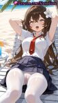 1girl 1girl 1girls 2025 ahegao ai ai_generated anime anime_style arms_behind_head arms_up asian bangs beach beach_chair big_breasts big_breasts black_skirt blouse blue_skirt blush breast_pocket breasts brown_eyes brown_hair bust cameltoe chair clothing collared_shirt crossed_bangs cup day drink drinking_glass drinking_straw feet_out_of_frame female_focus female_only female_solo flower food fruit gusset hair_between_eyes hair_flower hair_ornament heart heart-shaped_pupils hentai high_quality high_res high_res high_resolution long_hair looking_at_viewer lying medium_breasts miniskirt natsuyoru neck_tie no_panties oc ocean on_back open_mouth original original_character outside palm_tree panties panties_under_pantyhose pantyhose patreon pleated_skirt pocket pussy pussy reclining red_necktie sand school_uniform shirt shirt_tucked_in short_sleeves sitting skirt solo_female stable_diffusion symbol-shaped_pupils teeth thighband_pantyhose thighs tie tongue tongue_out tree tropical_drink underwear upper_teeth_only very_long_hair voluptuous voluptuous_female water white_flower white_legwear white_pantyhose white_shirt