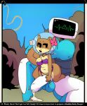 1futa 1girl 1robot anthro balls brown_fur comic cum cum_dripping_from_penis dialogue duo ejaculation female flower fluffy_tail furry futanari gats helmet karen_2.0 large_penis mammal nickelodeon open_mouth penis robot rodent sandy_cheeks size_difference smaller_female spongebob_squarepants squirrel tail tree_squirrel underwater