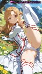 1girl 1girl 1girls 2025 ai ai_assisted ai_generated anime anime_style armor armpits ass asuna_(sao) bangs bare_shoulders big_breasts blonde_hair blush braid breastplate breasts brown_eyes brown_hair bust cameltoe cleavage_cutout closed_mouth clothing cover cover_page day detached_sleeves doujin_cover dress elbow_gloves feet_out_of_frame female_focus female_only flexible flower gloves grass hair_ribbon hentai high_quality high_res high_res high_resolution juicy_butt leg_lift leg_lift long_hair looking_at_viewer lying medium_breasts mountain natsuyoru on_side outside panties panties patreon skirt sky sleeveless sleeveless_dress smile solo_female split spread_legs stable_diffusion standing_split stockings sword_art_online sword_art_online_alicization thighs tree underwear uniform voluptuous voluptuous_female white_armor white_dress white_gloves white_legwear white_panties white_ribbon white_thighhighs yellow_flower yuuki_asuna