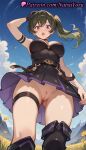 1girl 1girl 1girls 2025 ai ai_assisted ai_generated anime anime_style arm_strap arm_up armpit armpits ass_visible_through_thighs bangs bare_shoulders belt big_breasts big_breasts black_choker black_dress black_footwear black_gloves blue_sky blush boots breasts bust choker cleavage cleft_of_venus cloud covered_nipples day dress female_focus female_only flower from_below gloves green_hair hair_between_eyes hand_on_own_head hentai high_quality high_res high_res high_resolution labia labia_majora long_hair looking_at_viewer looking_down mountain mountainous_horizon natsuyoru no_panties open_mouth outside paipan patreon purple_eyes pussy pussy short_dress side_ponytail single_glove skindentation skirt sky sleeveless sleeveless_dress solo_female sousou_no_frieren stable_diffusion standing stockings thigh_high_boots thigh_strap thighs ubel_(sousou_no_frieren) uncensored upper_teeth_only upskirt voluptuous voluptuous_female wind yellow_flower