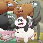 4boys anal anal_sex balls bear bearstack bigfoot blush brown_bear cartoon_network charlie_(wbb) disembodied_tongue foot_fetish foot_play footjob genitals giant_panda grizzly_(wbb) grizzly_bear high_res humanoid_genitalia humanoid_penis ice_bear leonthelionel male male/male male_only mammal oral panda_(wbb) penetration penis polar_bear rimming sasquatch sex tongue ursine we_bare_bears yaoi