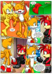 1girl after_sex anthro ass barefoot bbmbbf blush breasts comic cum dialogue feet fiona_fox let_me_love_you_(comic) male male/female mobian_(species) mobius_unleashed nipples nude palcomix sega sega sonic_boom sonic_the_hedgehog_(series) speech_bubble tails tails_the_fox zooey_the_fox