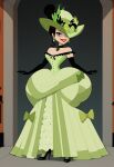 ai_generated black_eyes black_hair dat_ass earrings gigantic_ass green_dress hat josephine_clench samurai_jack self_upload stable_diffusion