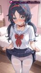 +_+ 1girl 1girl 1girls 2025 ai ai_generated anime anime_style bangs bed bedroom big_breasts black_hair black_skirt blue_eyes blue_hair blue_scrunchie blue_skirt blush bow bowtie breasts bust cameltoe choker closed_mouth clothes_lift clothing collar collarbone crazy_mita_(miside) female_focus female_only flying_sweatdrops hair_ornament hair_scrunchie hairband hairclip hentai high_quality high_res high_res high_resolution indoors legwear lifted_by_self lips long_hair looking_at_viewer low_twintails medium_breasts miniskirt miside mita_(miside) natsuyoru neckerchief no_panties nose_blush on_bed pantyhose parted_bangs patreon pillow pleated_skirt red_bow red_bowtie red_choker red_collar red_hairband red_neckerchief sailor_collar sailor_uniform school_uniform scrunchie serafuku shirt short_sleeves skirt skirt_lift smile solo_female stable_diffusion standing star-shaped_pupils star_(symbol) symbol-shaped_pupils thighband_pantyhose twin_tails voluptuous voluptuous_female white_legwear white_pantyhose white_sailor_collar white_shirt window wooden_floor