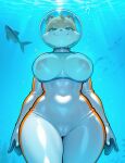 1girl ai_generated anthro blush breasts brown_fur bubbles female female_only furry furry_only looking_at_viewer mammal nickelodeon rodent sandy_cheeks solo spongebob_squarepants squirrel tree_squirrel underwater voluptuous wide_hips