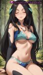 1girl 1girl 1girls 2025 ai ai_generated anime anime_style aqua_bra aqua_panties arm_support artist_name bare_shoulders big_breasts big_breasts bikini black_hair black_sleeves blue_bra blue_panties blush bra breasts bust cleavage closed_eyes closed_mouth collarbone day detached_sleeves facing_viewer female_focus female_only forehead forest green_bra green_panties hair_ornament hair_ribbon hentai high_quality high_res high_res high_resolution jewelry lace-trimmed_panties lace_trim long_hair medium_breasts natsuyoru nature navel necklace open_vest outside panties panties parted_bangs patreon sadeena sitting smile solo_female stable_diffusion stomach swimsuit tate_no_yuusha_no_nariagari the_rising_of_the_shield_hero thighs tree under_boob underwear very_long_hair vest voluptuous voluptuous_female