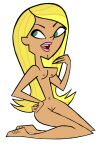 1girl 1girl breasts cartoon_network dakota_(tdi) feet female_only green_eyes masterrage navel nude pink_lipstick pussy teletoon total_drama:_revenge_of_the_island total_drama_island white_background