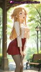 1girl 1girl 1girls 2025 ahegao ai ai_assisted ai_generated anime anime_style asuna_(sao) bangs bench big_breasts black_pantyhose blonde_hair blush braid breasts brown_eyes brown_hair brown_pantyhose bush bust buttons clothing collarbone collared_shirt day dress_shirt feet_out_of_frame female_focus female_only french_braid grey_pantyhose half_updo hentai high-waist_skirt high_quality high_res high_res high_resolution lamppost legs long_hair long_sleeves looking_up medium_breasts miniskirt natsuyoru navel nipples nipples_outside no_bra open_clothes open_mouth open_shirt oral_invitation outside pantyhose park park_bench parted_bangs patreon pleated_skirt red_skirt saliva shirt shirt_tucked_in short_ponytail skirt solo_female stable_diffusion standing sunlight sword_art_online sword_art_online_alicization teeth tongue tongue_out tree uncensored_nipples upper_teeth_only voluptuous voluptuous_female white_shirt yuuki_asuna