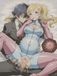 1boy 1girl ai_generated ann_takamaki blonde_hair blue_eyes blue_hair cleavage couple cum cum_in_pussy fallopian_tubes minato_arisato penis penis_in_pussy persona_3 persona_5 pussy sex sperm_cell to uterus vaginal vaginal_penetration vaginal_sex yuuki_makoto