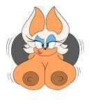 1girl 1girl 2025 ass bat breasts edit eyebrows eyelashes female_only furry furry_female furry_only green_eyes lipstick looking_at_viewer nipples pink_lipstick rouge_the_bat sega sexy_breasts sonic_the_hedgehog sonic_the_hedgehog_(series) white_background