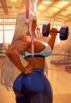 1girl ai_generated bunny_ears dark-skinned_female dark_skin gym gym_clothes miruko my_hero_academia rabbit_ears rabbit_girl rumi_usagiyama