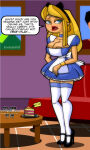 1girl alice_in_wonderland alice_liddell_(cosplay) big_breasts blaineley_(tdi) blonde_hair breasts cleavage cosplay female_focus female_only high_heels hourglass_figure long_hair public_domain sandybelldf standing tagme total_drama_island wide_hips