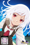 1girl 1girl 1girl ai_generated bangs brown_skirt closed_mouth clothing copyright_name dress littlehentai long_hair long_sleeves looking_at_viewer neckerchief night night_sky outside power_lines red_eyes red_neckerchief red_neckwear sailor_collar savitar savitar_(artist) school_uniform sengoku_nadeko serafuku shirt short_hair sky smile snake_hair star_(sky) starry_sky uniform utility_pole white_hair white_shirt