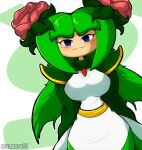 1girl 2024 alien alien_girl alien_humanoid big_breasts breasts cosmo_the_seedrian flora_fauna green_clothes green_clothing green_pseudo_hair high_res owo plant_girl plant_humanoid pseudo_hair red_flower sawcraft1 seedrian sega solo_female sonic_the_hedgehog_(series) sonic_x tms_entertainment white_clothes white_clothing