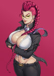 1girl 1girl 1girls abs big_breasts big_breasts big_breasts breasts cleavage crimson_viper female_only huge_breasts lipstick milf neck_tie necktie_between_breasts red_hair street_fighter sunglasses thotlerrr tinted_eyewear treartz voluptuous yellow-tinted_eyewear