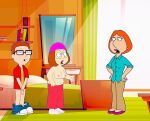 american_dad breasts crossover edit erect_nipples family_guy glasses hat lois_griffin meg_griffin no_bra penis steve_smith