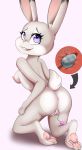 1girl 1girl 2017 anthro anus areola ass breasts buckteeth disney eyelashes fur furry grey_fur high_res hindpaw inner_ear_fluff internal judy_hopps kneel lagomorph looking_at_viewer looking_back mammal nipples open_mouth pawpads paws penetration pink_nose pink_pawpads purple_eyes pussy pussy_juice rabbit sex_toy simple_background teeth thebatfang vaginal vaginal_penetration vibrator zootopia