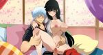  1boy 1girl anal big_breasts breasts crossover female gintama gintoki_sakata girl_on_top inusen inuyasha kikyo male male/female nipples penis reverse_cowgirl_position sakata_gintoki sex 