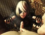 1girl 3boys 3d blindfold cum cum_on_face facial hairband imaginarydigitales male male/female nier nier:_automata penis pov xnalara yorha_2b yorha_no._2_type_b