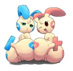 1girl anthro furry minun nintendo plusle pokemon