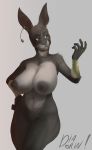  1girl 1girl anthro big_breasts breasts diadorin furry huge_breasts lagomorph mammal nipples nude pussy rabbit standing wide_hips 