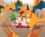 charizard cum cum_in_pussy greenninja hentai-foundry interspecies leg_lift liza nude on_ground on_side pokemon pokemon_(anime) rock sex sieg_(pokemon) vaginal vaginal_sex