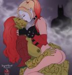  ass batman batman:_arkham_city batman_(series) big_ass big_breasts bottomless breasts choker cleavage closed_eyes dc dc_comics face_paint female fingerless_gloves french_kissing grabbing harley_quinn ivyquinn kissing multicolored_hair nipples poison_ivy r3dfive tongue tongues torso_grab twin_tails yuri 