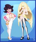 aether_foundation breasts_out j-madeye looking_at_another looking_at_each_other lusamine pokemon pokemon_(game) pokemon_sm signature smile wicke