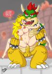 1boy 1girl anal blonde_hair bowser breasts comic nipples princess_peach pussy sex super_mario_bros.