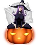 big_breasts blair breasts female food pumpkin purple_hair solo soul_eater tongue waifuholic yellow_eyes