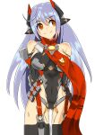  1girl 1girl alluring big_breasts blue_hair drawfag high_res joints leotard long_hair poppi_(xenoblade) poppi_qtpi_(xenoblade) red_eyes robot robot_joints scarf simple_background white_background xenoblade_(series) xenoblade_chronicles_2 