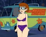  big_breasts bra glasses mystery_machine nipple_slip panties rusty_gimble_(artist) scooby-doo van velma_dinkley 