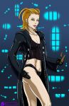  big_breasts breasts cleavage coat female izzykargeau kingdom_hearts knives larxene solo weapon 