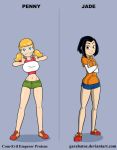 big_breasts breasts crossover female garabatoz inspector_gadget jackie_chan_adventures jade_chan penny_gadget smile