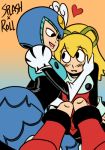 2girls capcom mega_man mega_man_9 megaman nintendo rockman roll_(rockman) splash_woman yuri