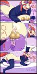 1futa 1girl anal anal_penetration anthro anus bed big_breasts body_pillow book breasts clothing comic cum cum_in_ass cum_in_orifice dakimakura_(object) drunk equine erection friendship_is_magic furry futanari futanari_on_female horn lovely_pillow_(comic) lube mammal moondancer moondancer_(mlp) my_little_pony nipples nude omg penetration penis pillow pussy sex spread_anus spreading spunkubus surprise teeth text twilight_sparkle twilight_sparkle_(mlp) winged_unicorn wings