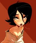 ashi_(samurai_jack) big_breasts breasts cleavage daughters_of_aku looking_up samurai_jack