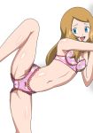  1girl alluring bra cameltoe female_only panties pink_bra pink_panties pokemon pokemon_(anime) pokemon_xy printed_bra printed_panties serena serena_(pokemon) underwear yxyyxy zaizaiwangwang 