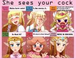  6+girls a_link_to_the_past blonde_hair blue_eyes blush breasts brown_hair chart chichi_band drawfag elbow_gloves english expression_chart eyebrows flat_chest gloves jewelry large_breasts meme multiple_girls multiple_persona necklace nervous nintendo noill ocarina_of_time odd_one_out open_mouth penis photoshop pointy_ears princess princess_zelda pussy scared shocked sidelocks skyward_sword small_breasts smile surprised sweat sweatdrop the_legend_of_zelda the_wind_waker tiara toes tomatoma twilight_princess uncensored vagina white_gloves you_gonna_get_raped zelda 