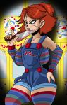  1girl big_breasts breasts child&#039;s_play chucky cleavage female female_only genderswap knife red_hair solo sonson-sensei weapon 