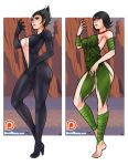 ashi_(samurai_jack) big_breasts bodysuit breasts cleavage dakimakura daughters_of_aku dress female jago_(artist) samurai_jack solo