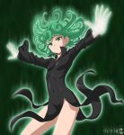 big_breasts breasts dress female green_eyes green_hair one-punch_man solo stiky_finkaz tatsumaki