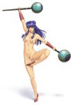  brown_eyes female irotsuya maces nipples nude purple_hair pussy ranma_1/2 shampoo_(character) shampoo_(ranma_1/2) solo weapon 