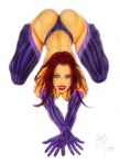 armando_huerta ass big_ass big_breasts breasts dc dc_comics green_eyes insanely_hot looking_at_viewer orange_skin red_hair starfire teen_titans topless