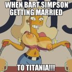  /\/\/\ areolae bart_simpson beer big_breasts breasts gkg meme nipples pants tan_line teeth text the_simpsons titania_(the_simpsons) 