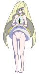 aether_foundation bottomless dress_lift looking_at_viewer lusamine milf no_panties png pokemon pokemon_(game) pokemon_sm porkyman ziyoenti